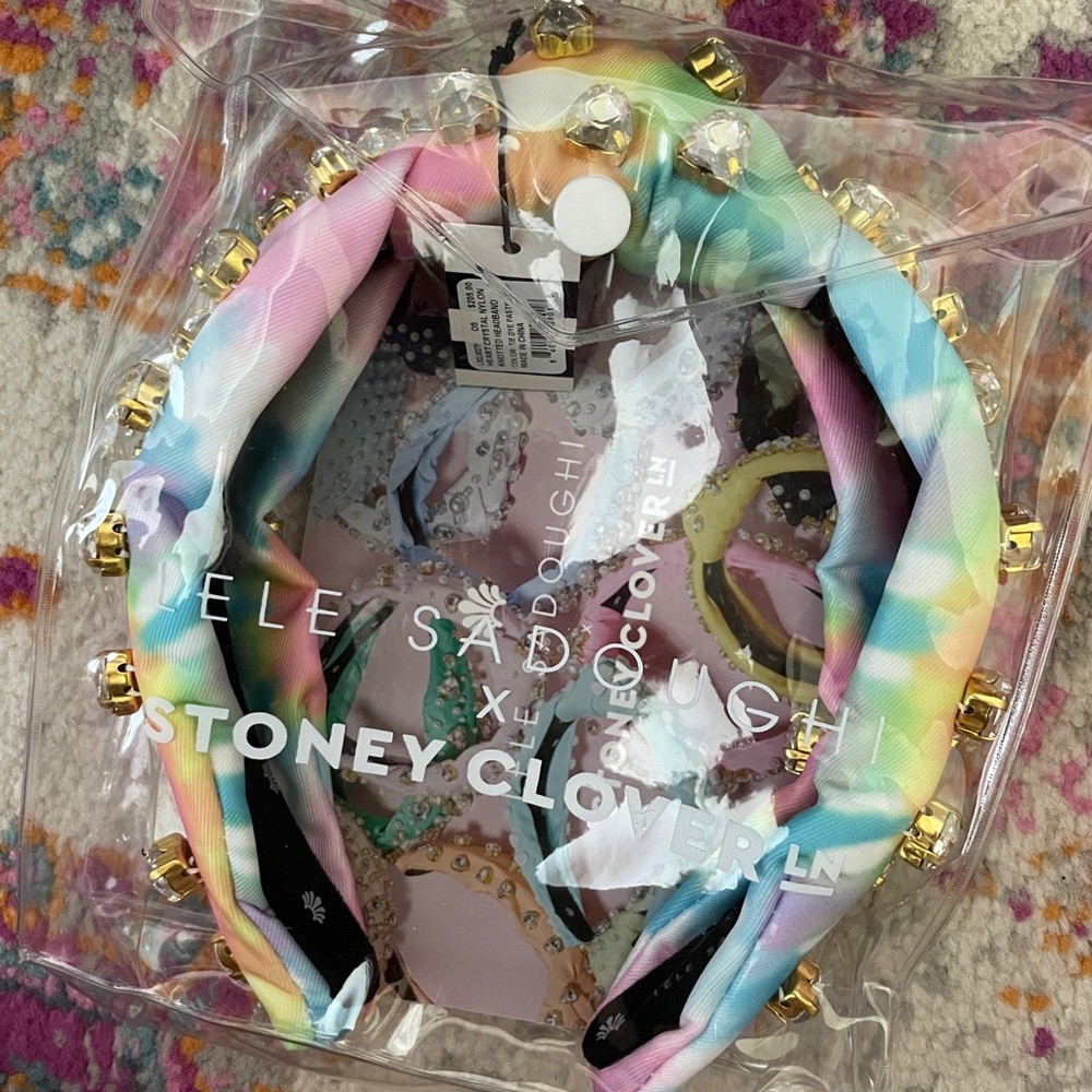 Stoney clover x lele sadoughi tie dye embellished headband